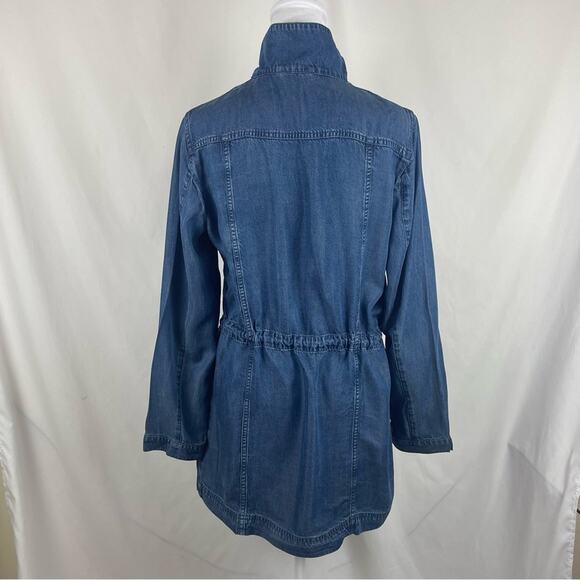 J Jill Boho Hippie Festival Coastal Grandma Blue Jean Jacket Size S - Picture 5 of 12
